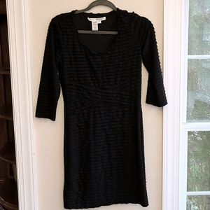 Black Stretch 3/4 Sleeve Cocktail Dress